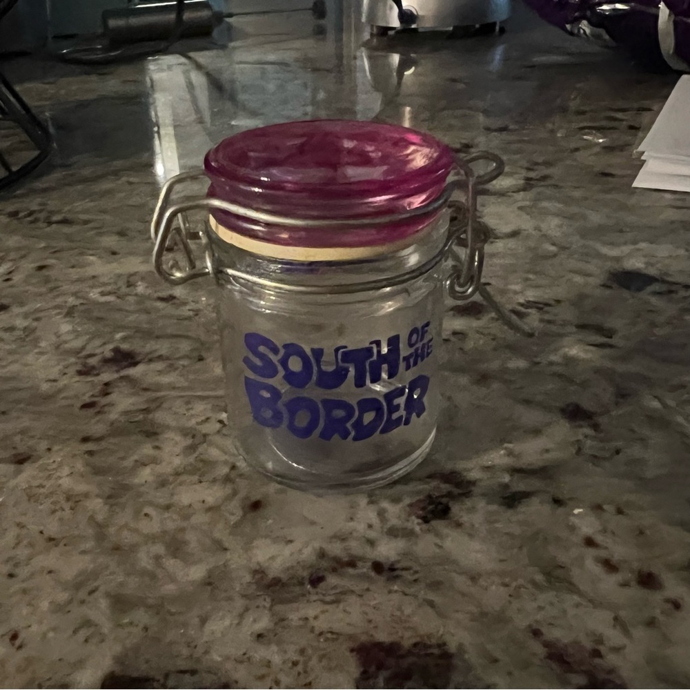 Glass Jar with Pink Lid